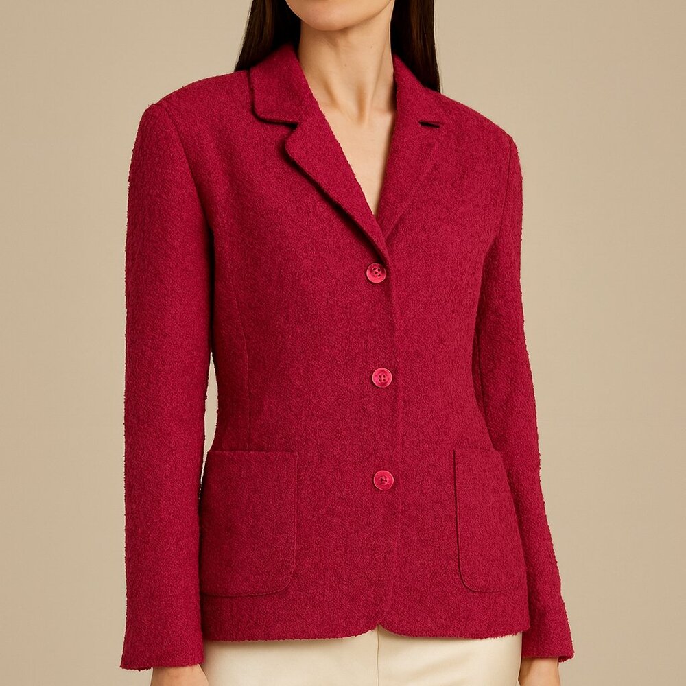 Jennifer & Grace Blazer Chic Career Fuscia Structured Office Sunday Best